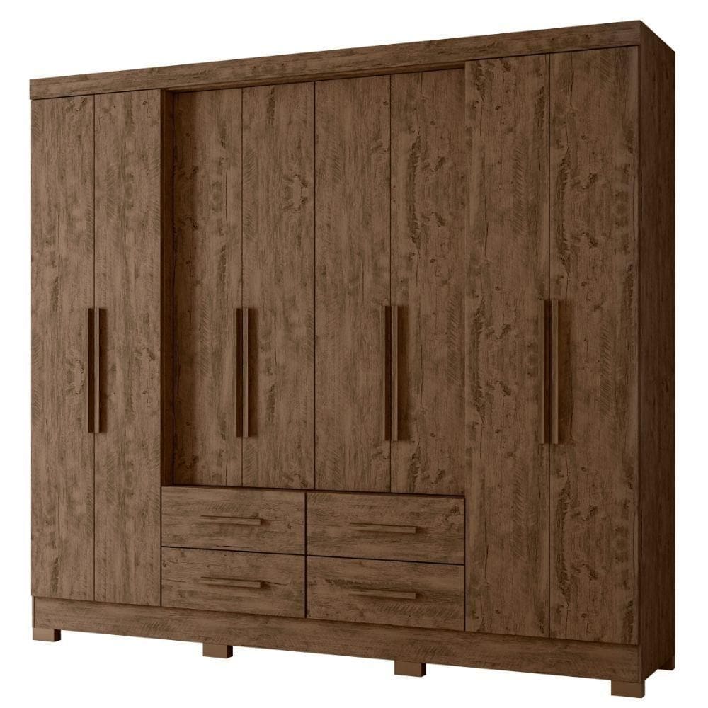 Guarda Roupa Casal San Lorenzo 8 Portas Castanho Wood Moval