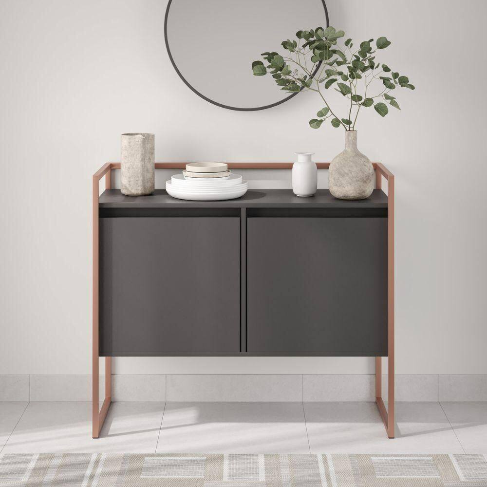 Buffet Industrial Para Sala Irlanda Preto Cobre