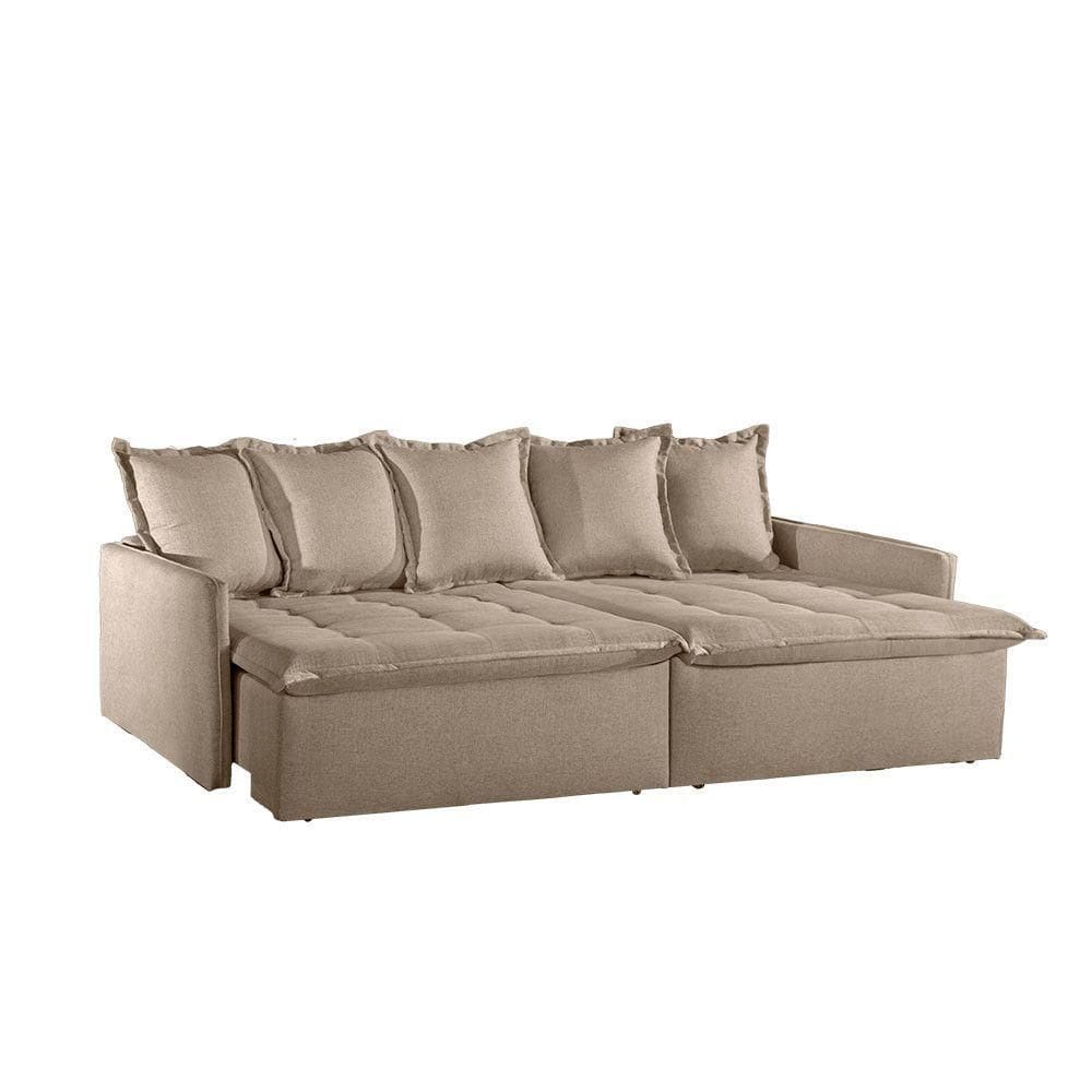 Sofá Cama Texas Retrátil Com Pillowtop E Espuma D28 Zarat Marrom