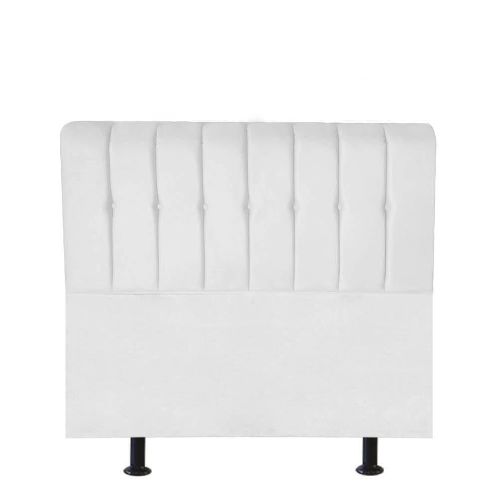 Cabeceira Estofada Kiara 90cm Solteiro Box Quarto Suede Branco - Gat Magazine