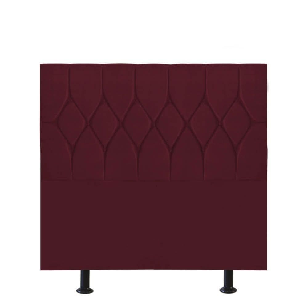 Cabeceira Estofada Istambul Capitonê 90cm Solteiro Box Quarto Suede Bordô - Gat Magazine