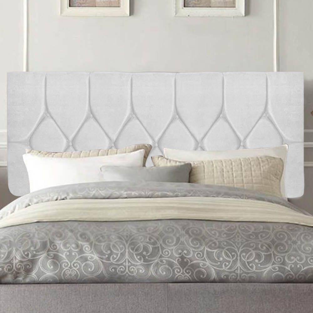 Painel Estofada Istambul Botão Capitonê 100cm Solteiro Para Cama Box Quarto Corino Branco - Gat Magazine