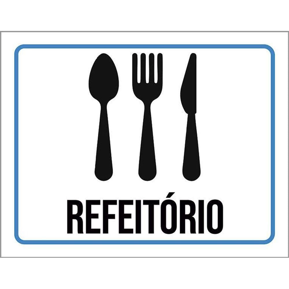 Kit 3 Placas Sinalização Ambiente Refeitório