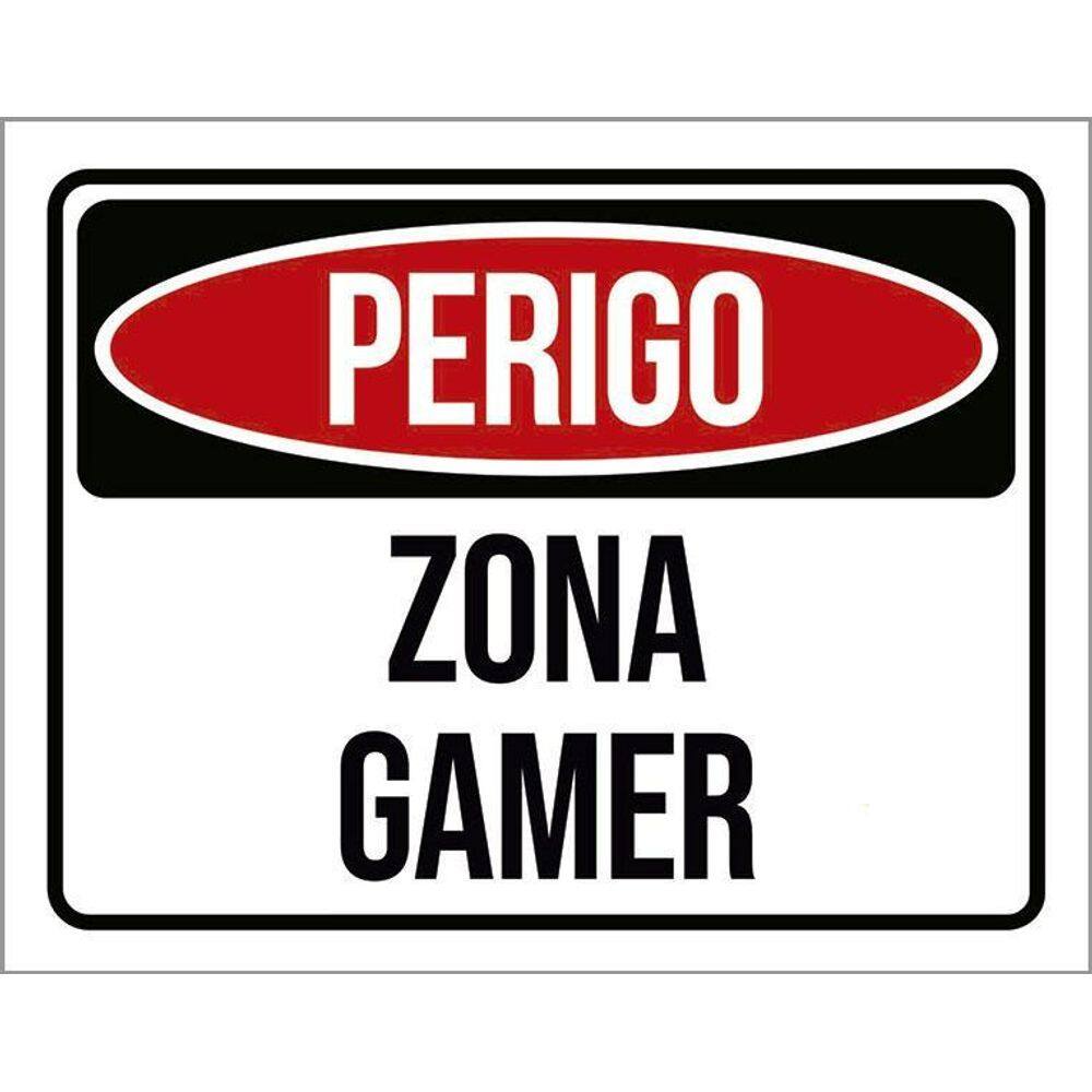 Kit 3 Placas Decorativa - Perigo Zona Gamer