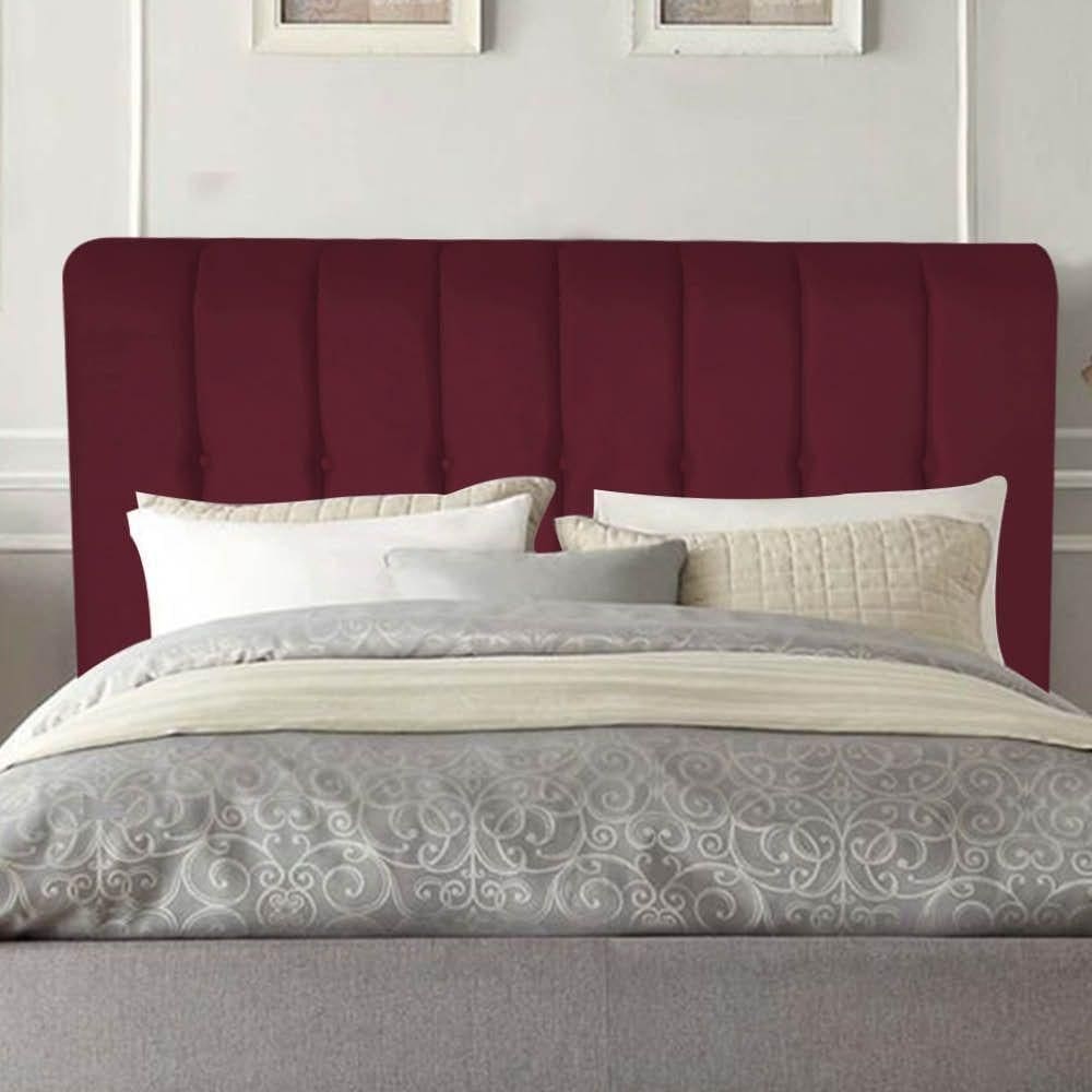 Cabeceira Estofada Kiara 140cm Casal Box Quarto Suede Bordô - Gat Magazine