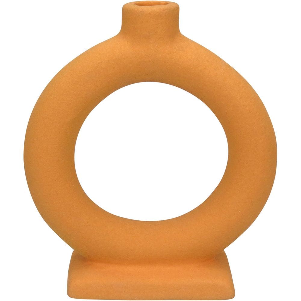 CASTIÇAL PORTA VELA SUPORTE HOME&CO CERÂMICA 18x16x6cm LARANJA