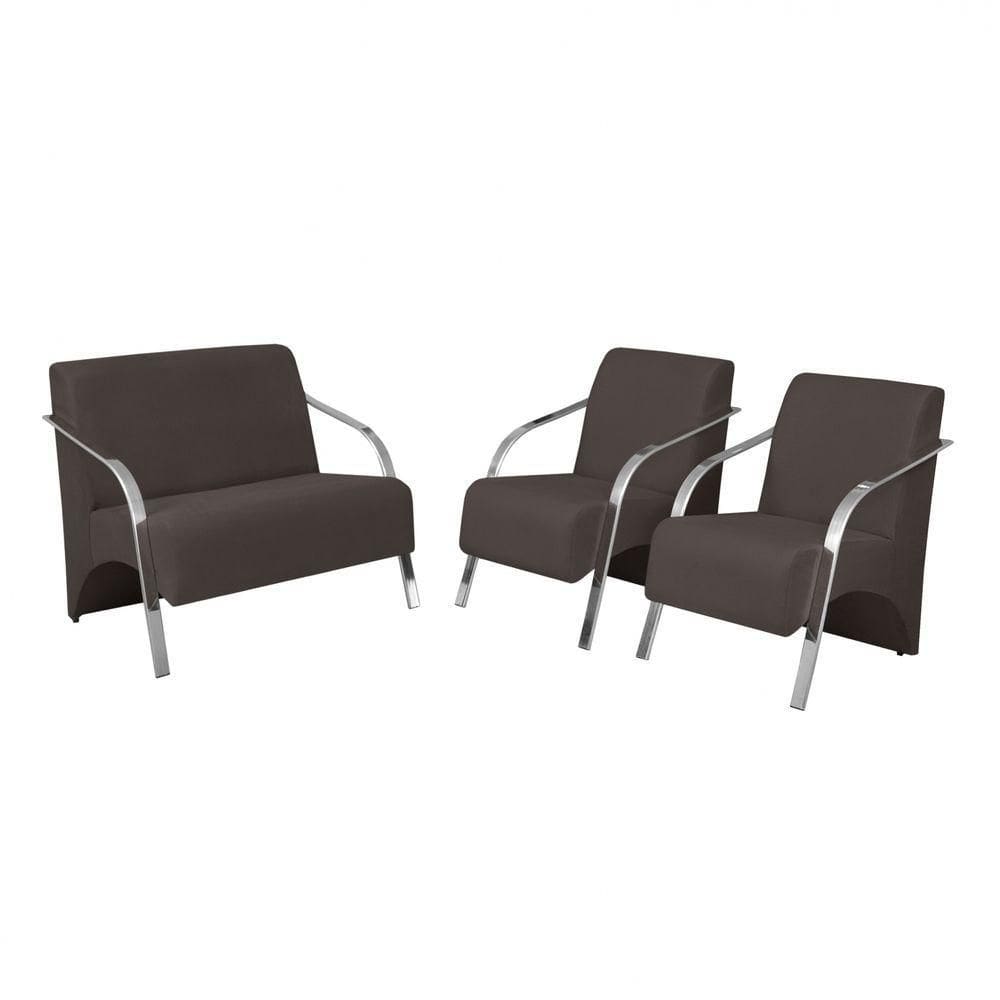 Conjunto Poltronas Vênus 1 Dois Lugares 2 Um Lugar Braços Em Alumínio 1 Namoradeira 2 De Um Lugar D Salla Suede