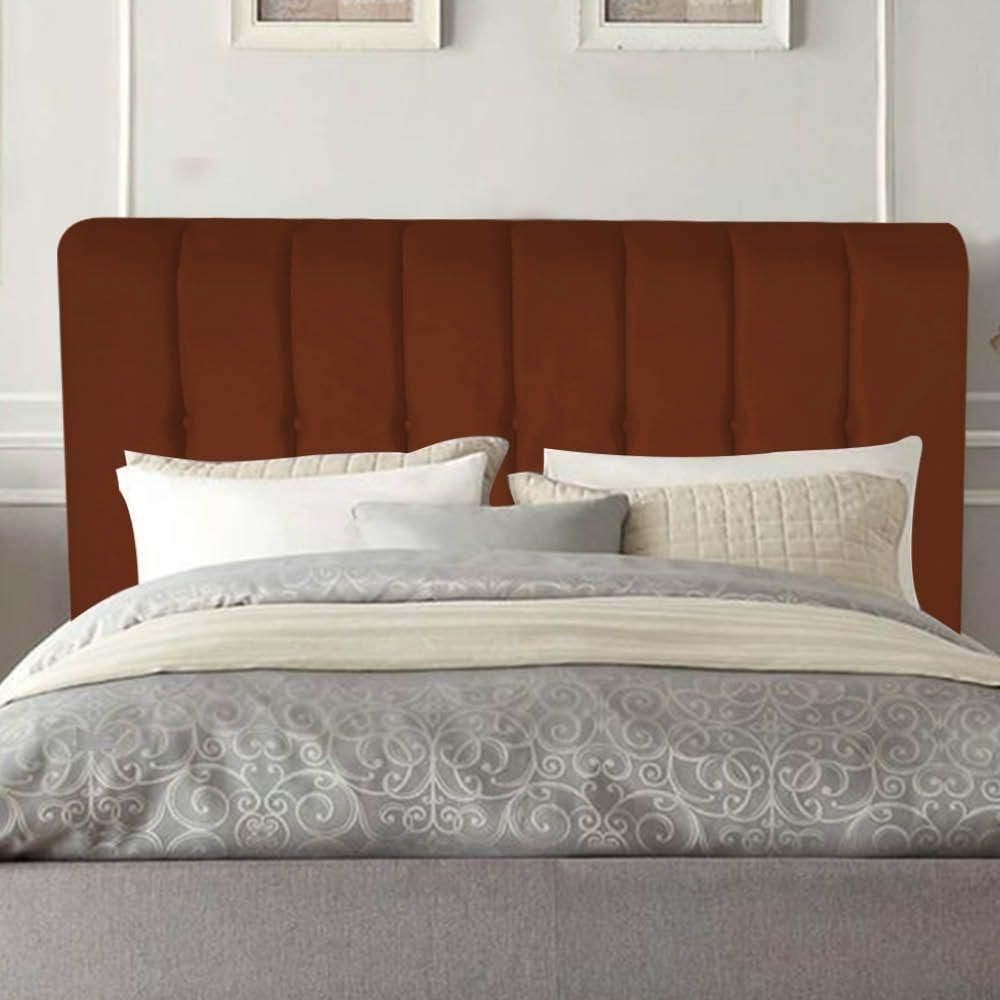 Cabeceira Estofada Kiara 160cm Queen Size Box Quarto Suede Terracota Telha - Gat Magazine