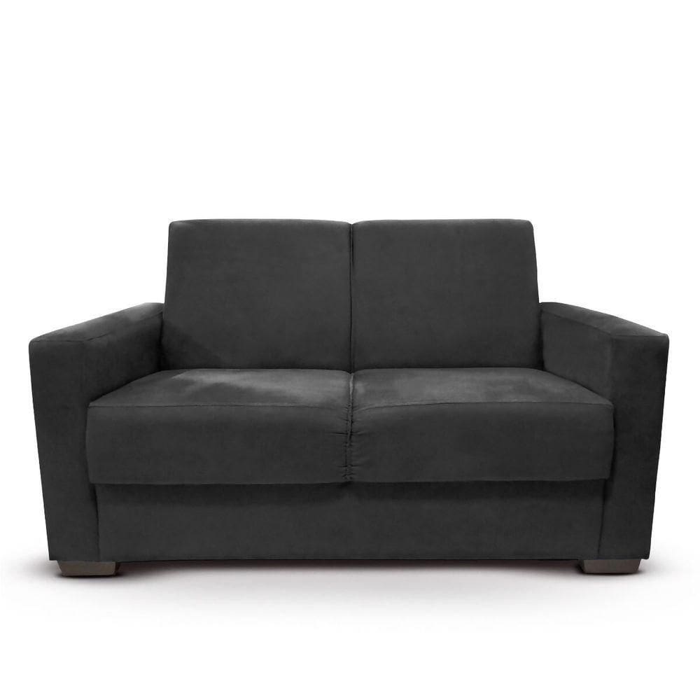 Sofá Estofado 2 Lugares Sala Estar Recepção Raíssa Suede Preto