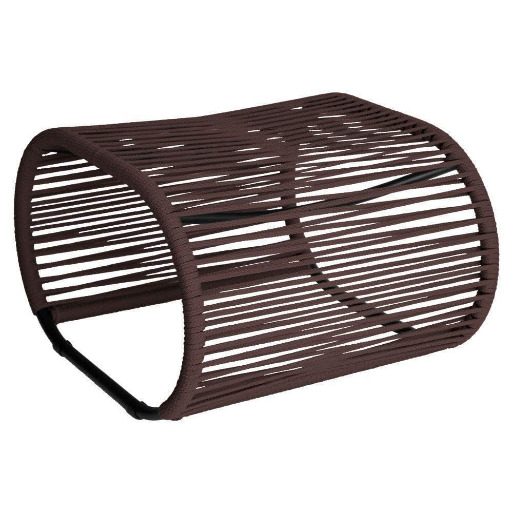 Puff Porto Para área Externa Em Alumínio E Corda Náutica Marrom