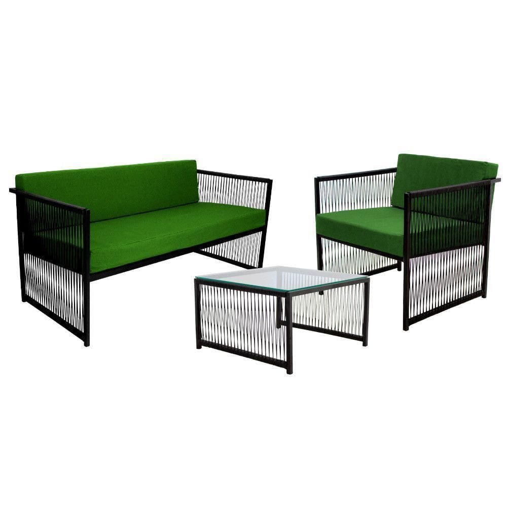 Conjunto Para área Externa De Fibra Sintética Verde