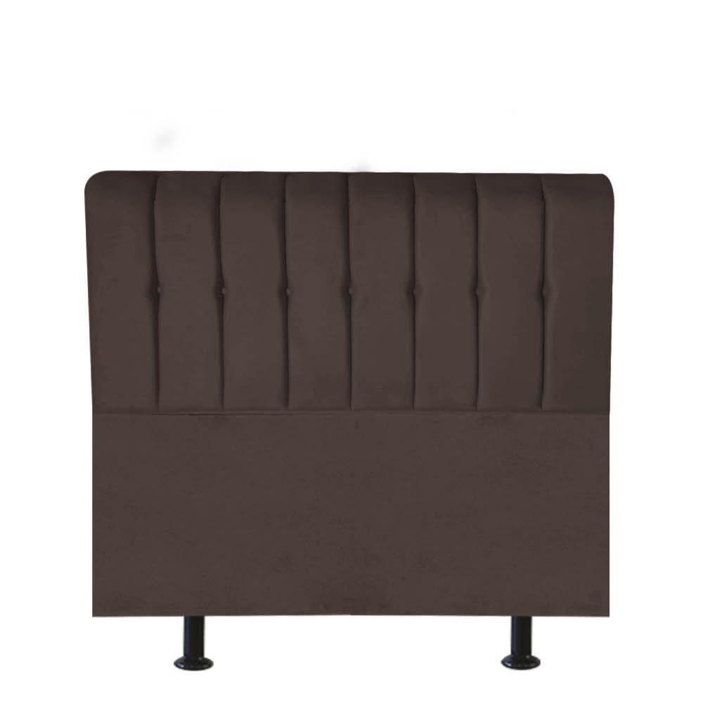 Cabeceira Estofada Kiara 90cm Solteiro Box Quarto Corino Marrom - Gat Magazine