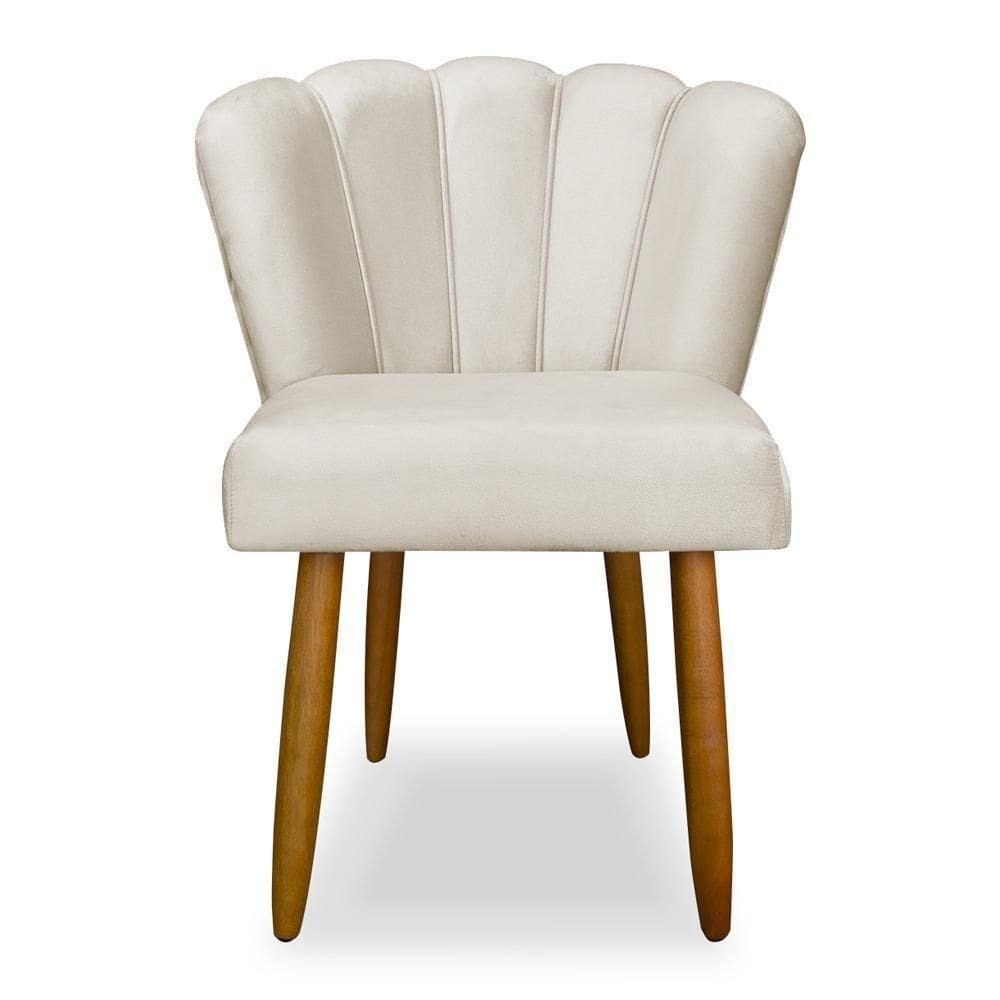 Cadeira Para Mesa De Jantar Flor Moderna Balaqui Decor Bege