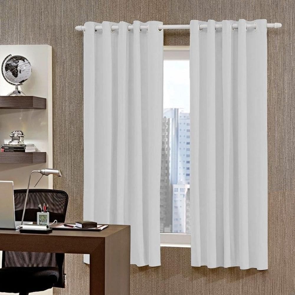 Cortina Corta Luz Blackout Com Ilhós Pvc 360X 250 Cm Branco