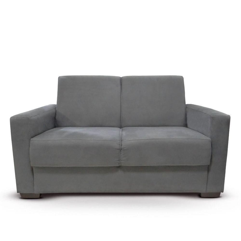 Sofá Estofado 2 Lugares Sala Estar Recepção Paloma Suede Cinza
