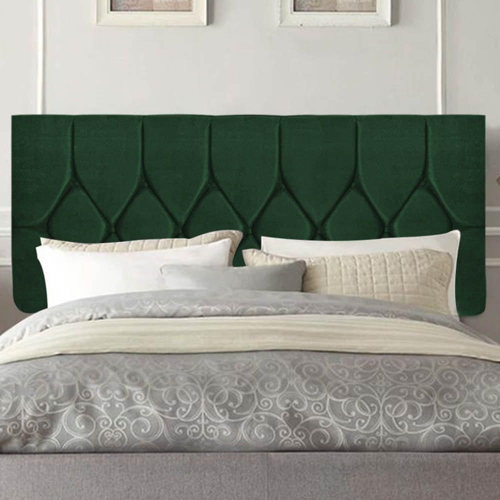 Painel Estofada Istambul Botão Capitonê 90cm Solteiro Para Cama Box Quarto Suede Verde - Gat Magazine