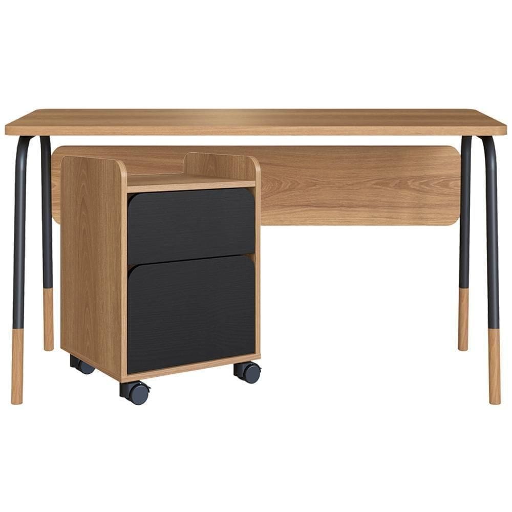 Conjunto Escritorio Home Office 2 Peças 27988x27998 Nero Hanover Artesano Hanover Nero