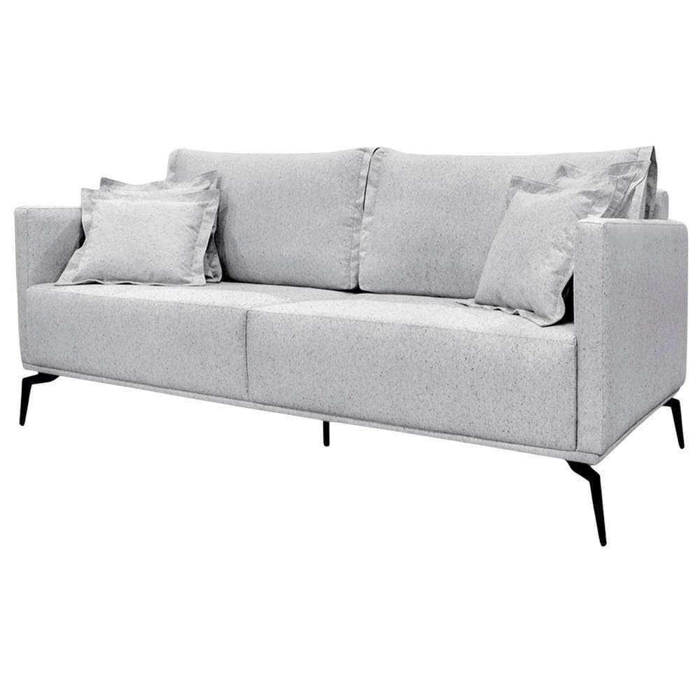 Sofa Liv 3 Lugares 200cm Pes Aço Linho 233 Grigio Ezz Grigio