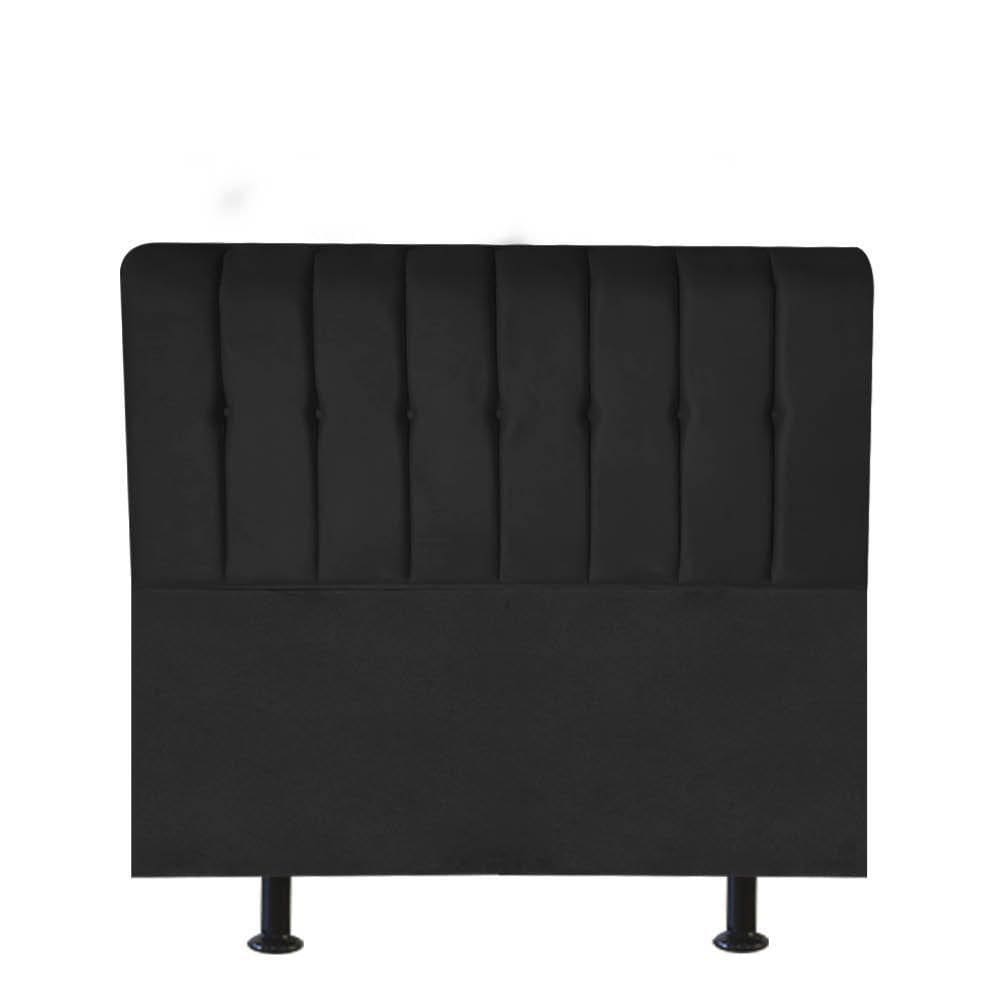 Cabeceira Estofada Kiara 100cm Solteiro Box Quarto Corino Preto - Gat Magazine
