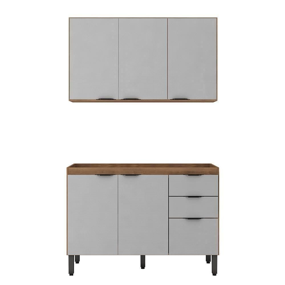 Cozinha Modulada Composição 9 Firenze 2 Peças Amêndola Nude - Demóbile Amêndola Nude