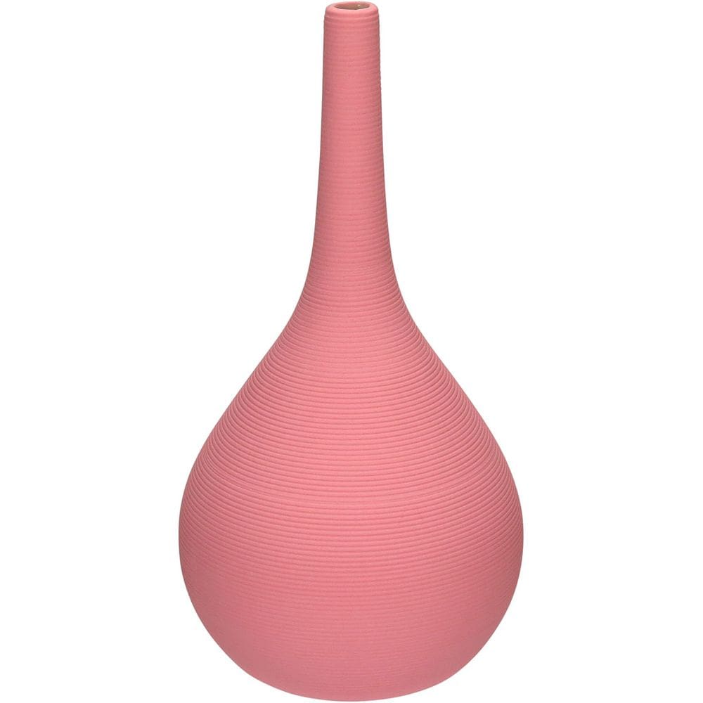 VASO DECORATIVO ENFIETE CASA APARADOR GARRAFA HOME&CO CERÂMICA 29x15x15cm ROSA