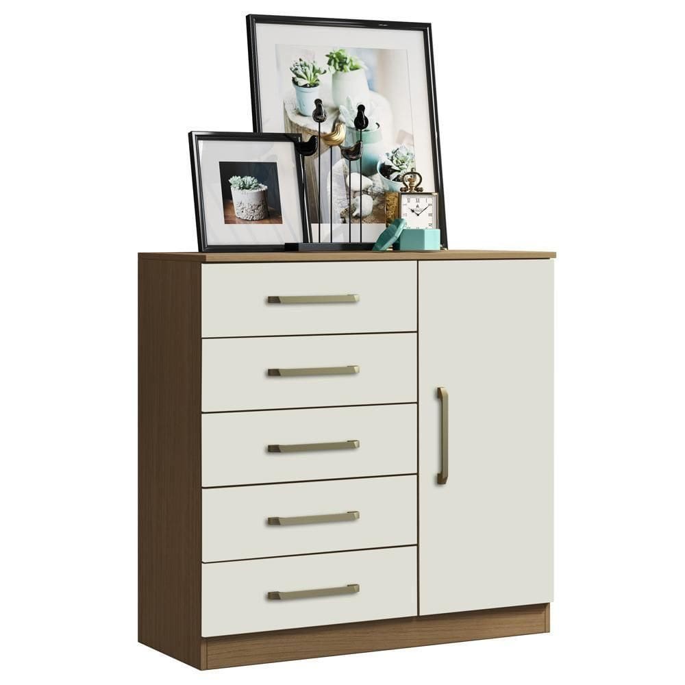 Comoda Mila 05 Gavetas 01 Porta 2014145 Atacama Off White