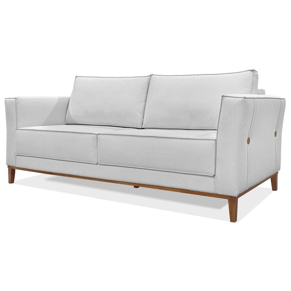Sofa Balli 2 Lugares 190cm Pes Madeira Linho 222 Grigio Ezz Grigio