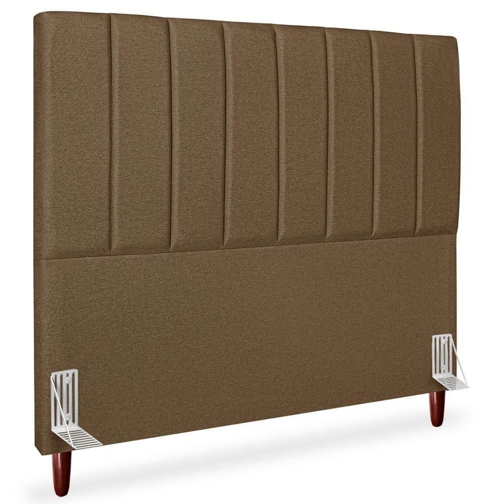 Cabeceira Casal 140cm Arlla Linho Marrom Rm Marrom