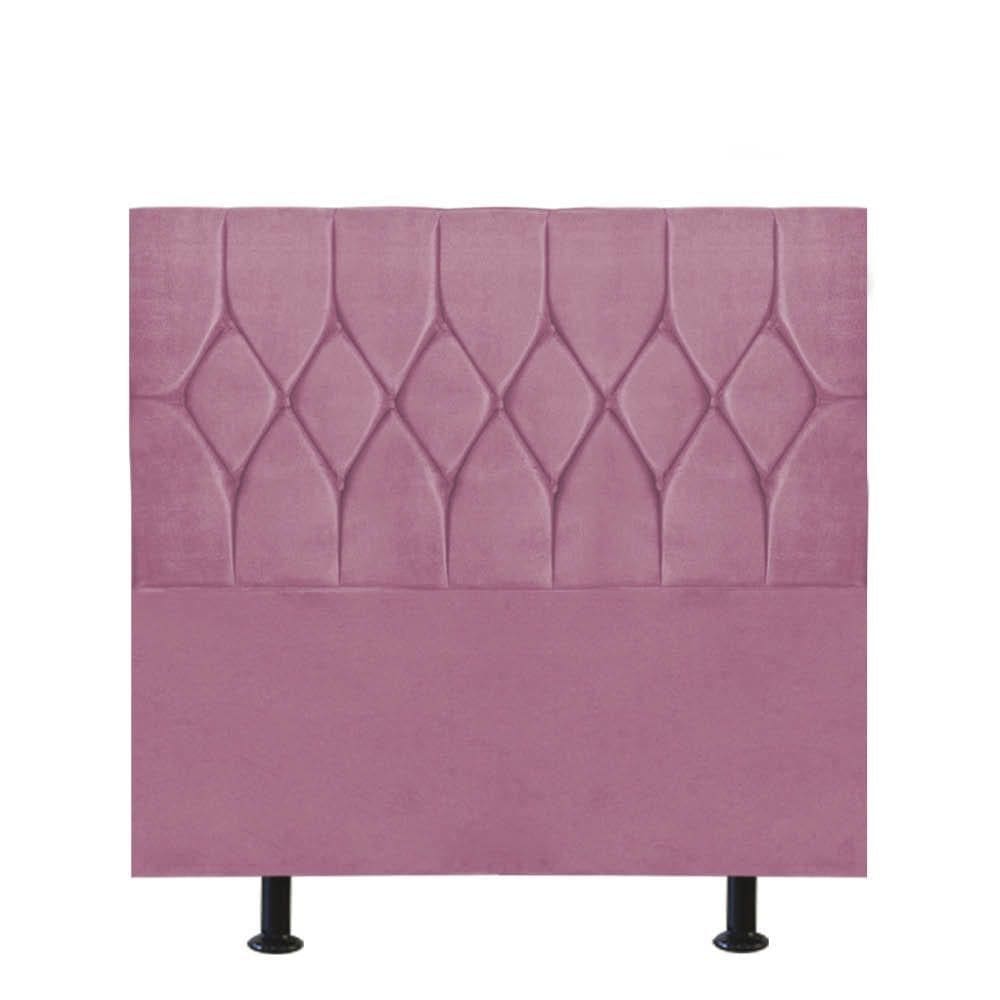 Cabeceira Estofada Istambul Capitonê 90cm Solteiro Box Quarto Suede Rosa Bebê - Gat Magazine