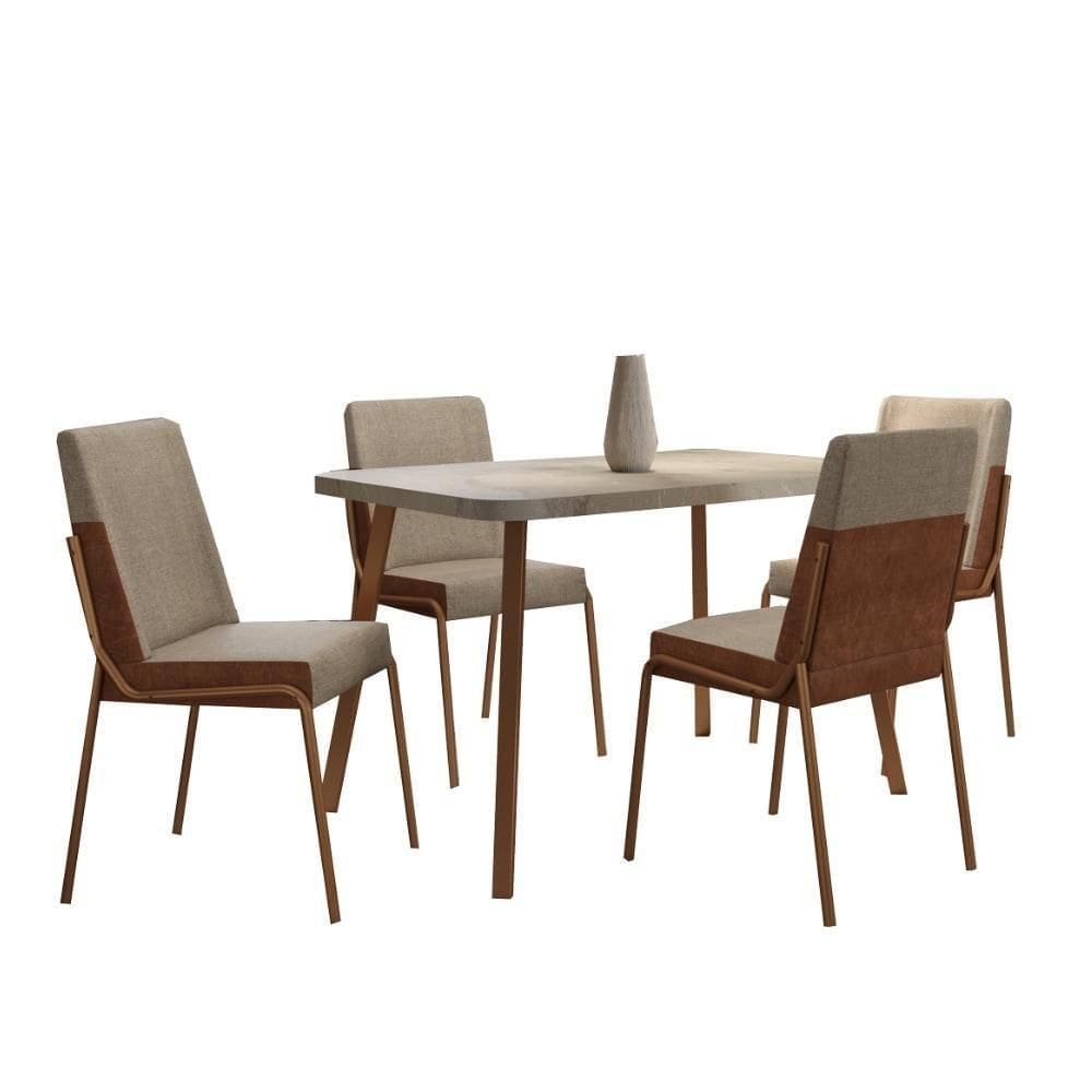 Conjunto Sala De Jantar 4 Cadeiras San Lorenzo Carraro Pet Ros