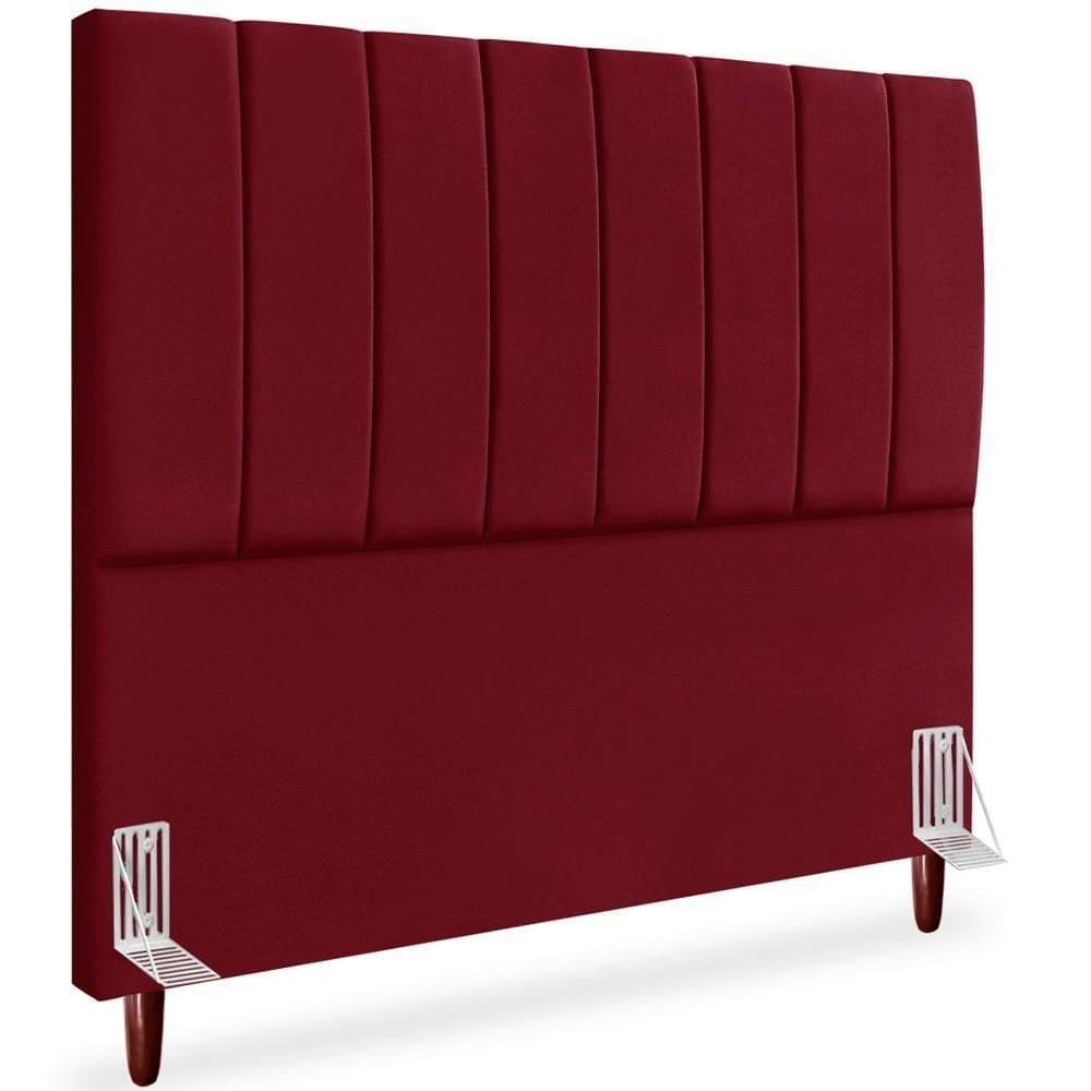 Cabeceira Casal 140cm Arlla Suede Vinho Rm Vinho