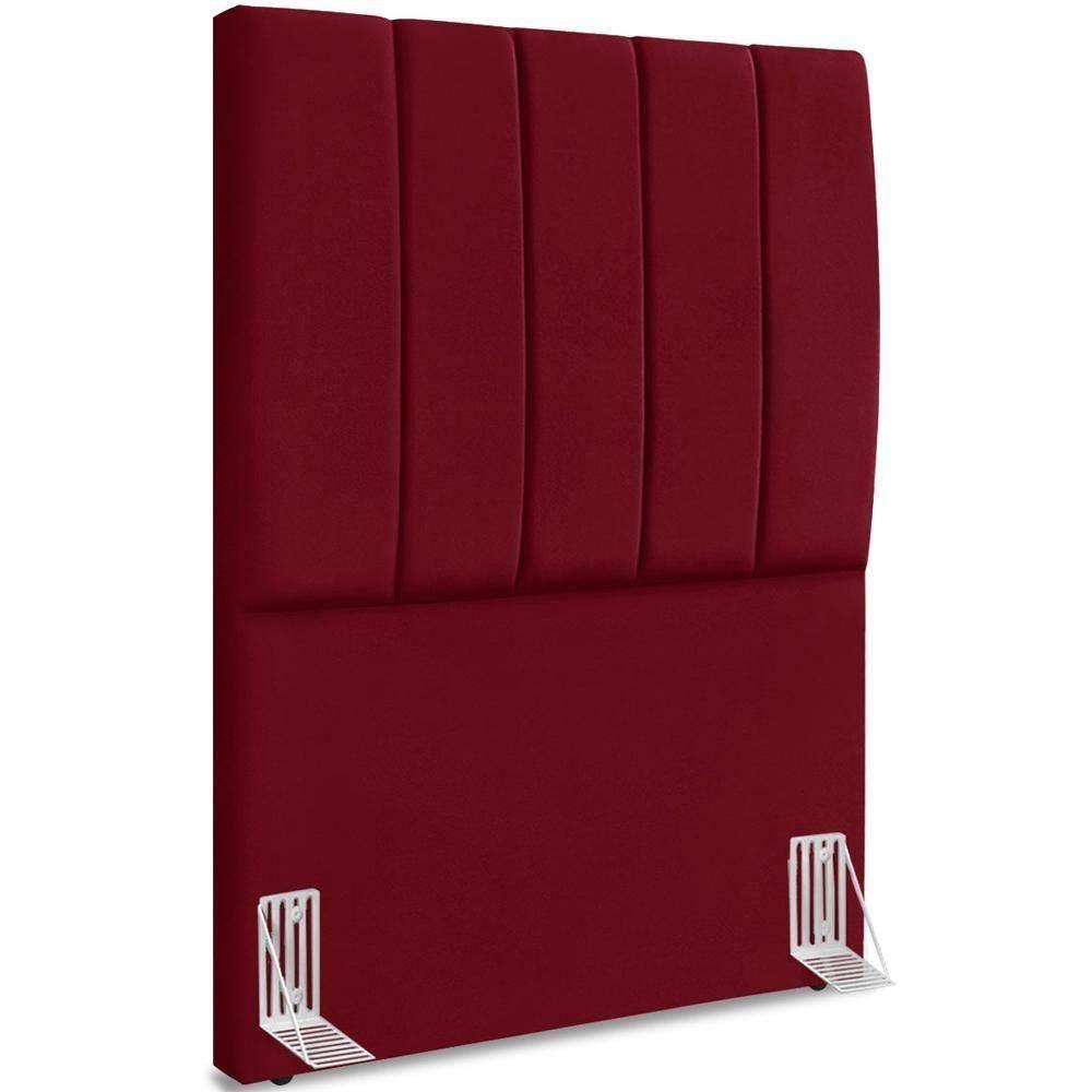 Cabeceira Solteiro 90cm Allia Suede Vinho Rm Vinho