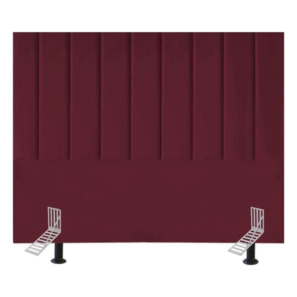 Cabeceira Estofada Cama Box King 195 Cm Eloá Suede E Frame bordô