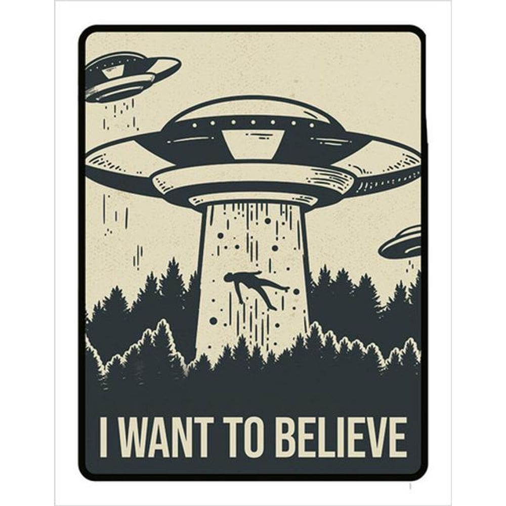 Kit 3 Placas Decorativa I Want To Believe Aliens Alienigena