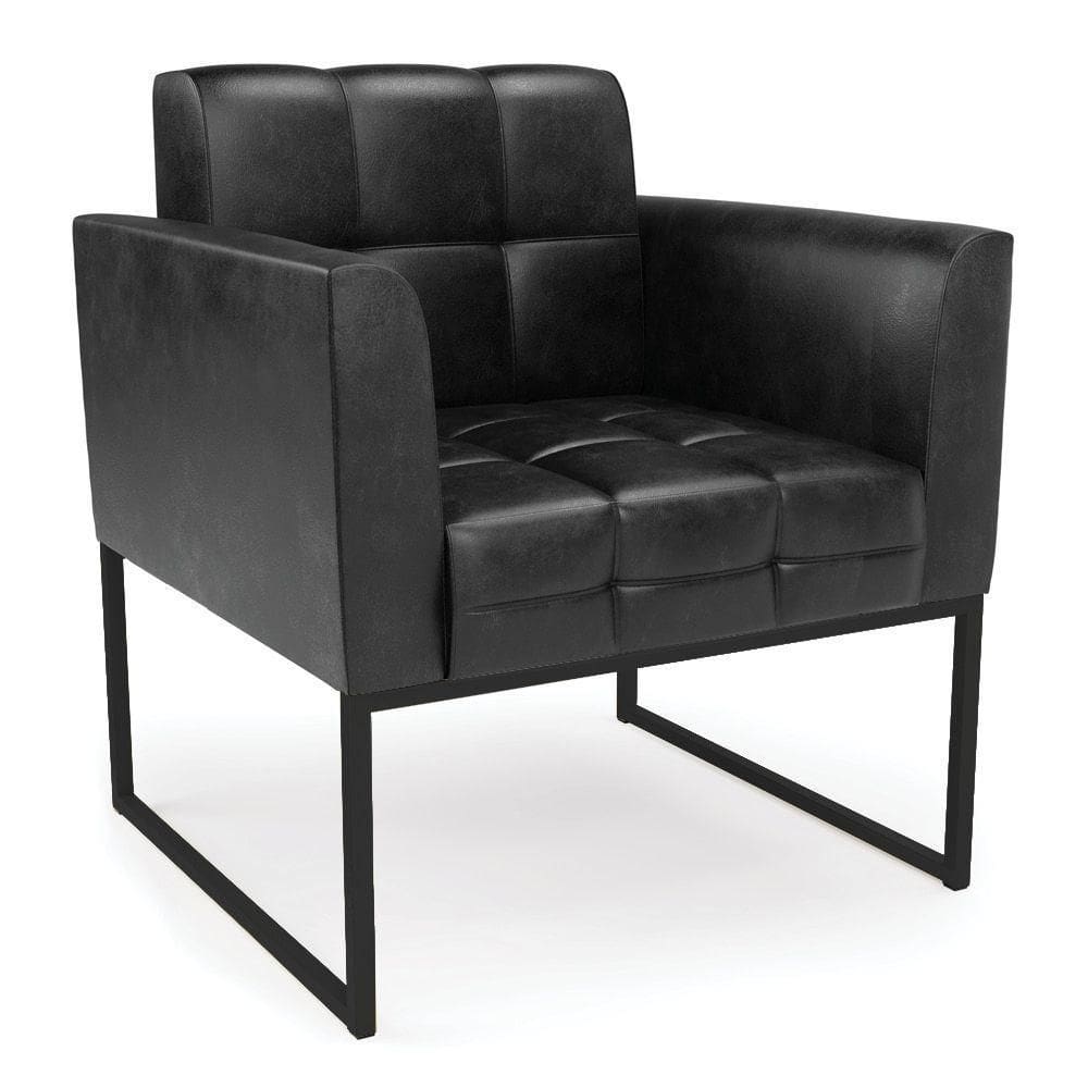 Cadeira Poltrona Elisa Corano Base Metálica Preto D03 - D`rossi Cor Preto