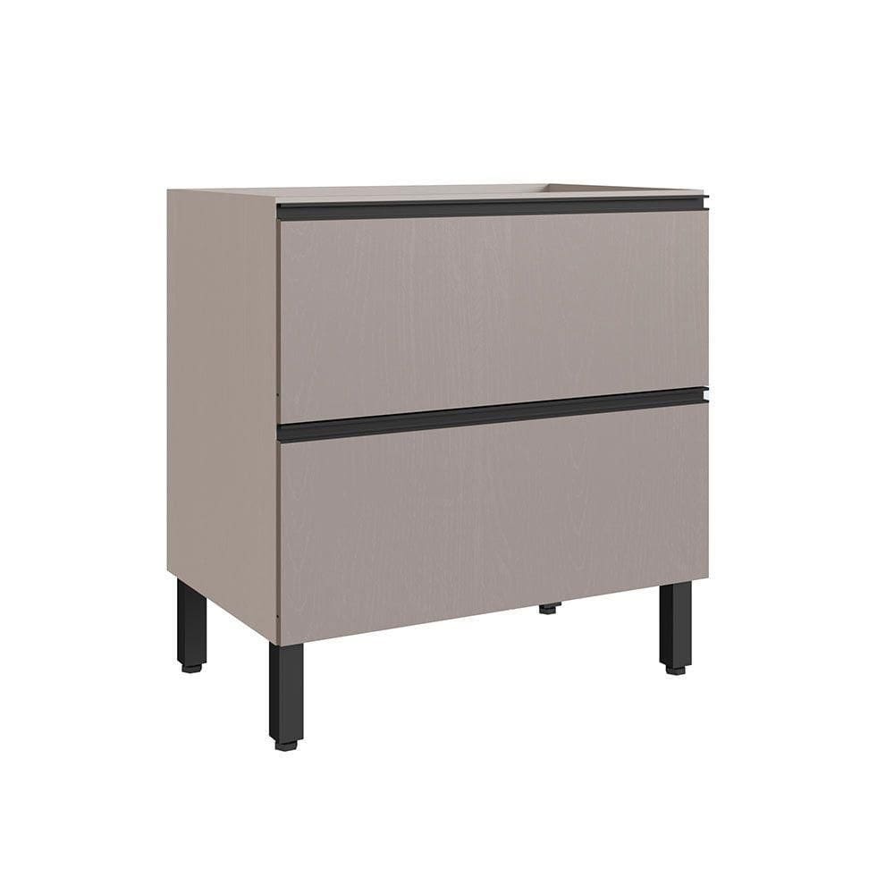 Armário De Cozinha 80 Cm 2 Gavetas Quiditá Fumê