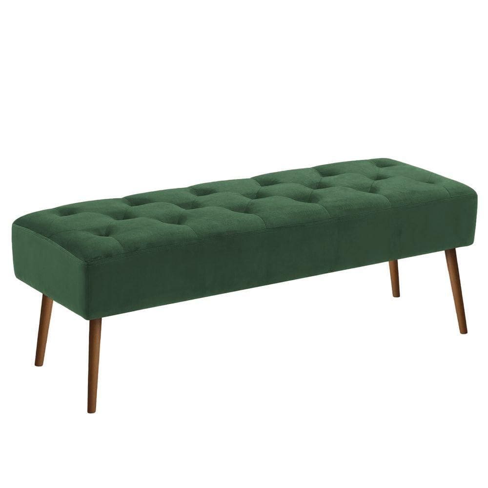 Banco Estofado Rubi 1,60m Veludo Verde - Clique Decorações