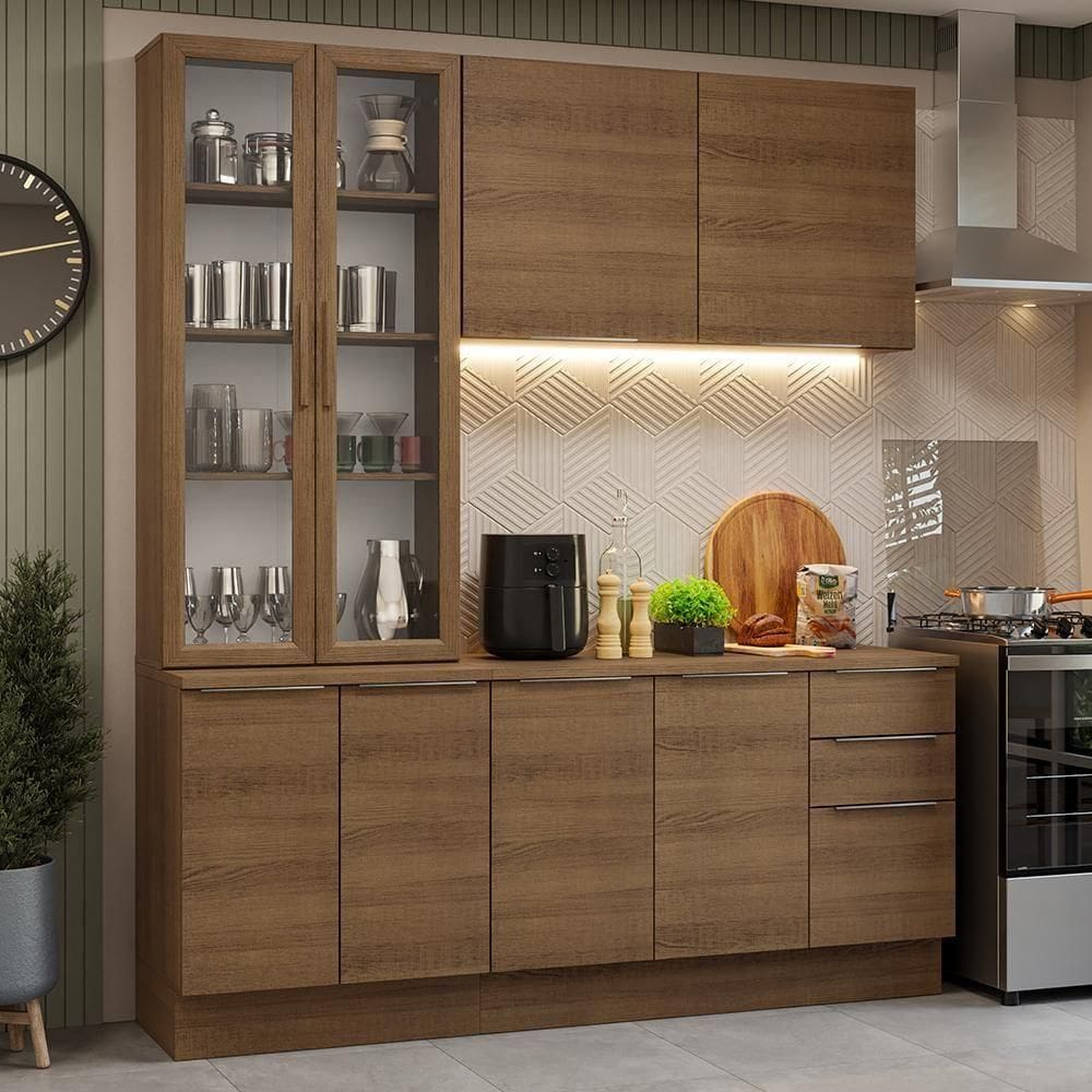 Armário De Cozinha Completa 190cm Stella Madesa Rustic