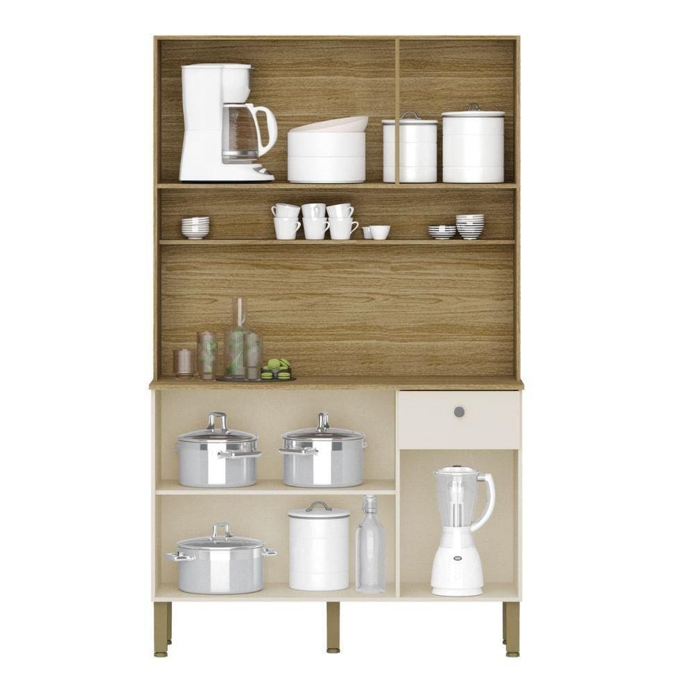 Kit Cozinha Style Freijó Vanilla Ripado