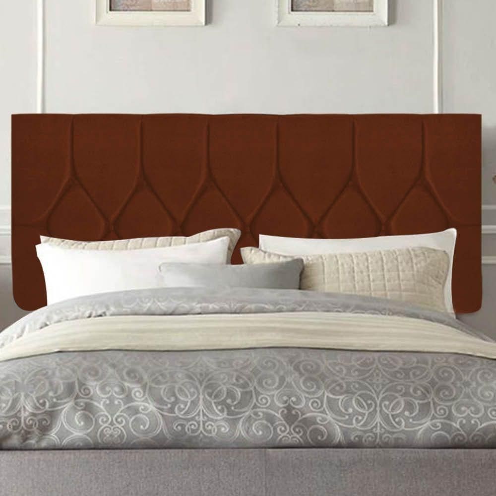 Painel Estofada Istambul Botão Capitonê 140cm Casal Para Cama Box Quarto Suede Terracota Telha - Gat Magazine