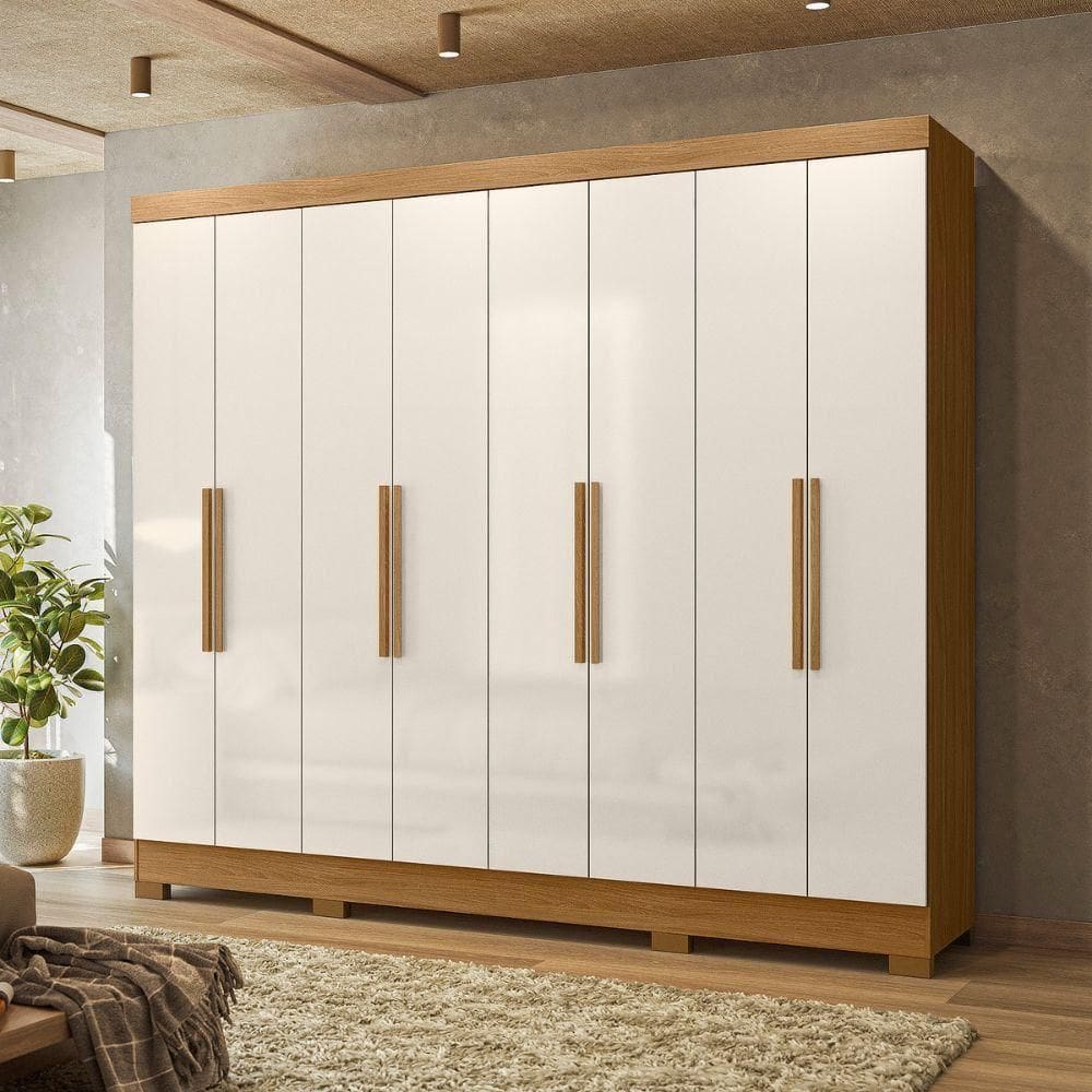 Guarda Roupa Moval Diplomata 8 Portas 4 Gavetas Sem Espelho Freijo/off White