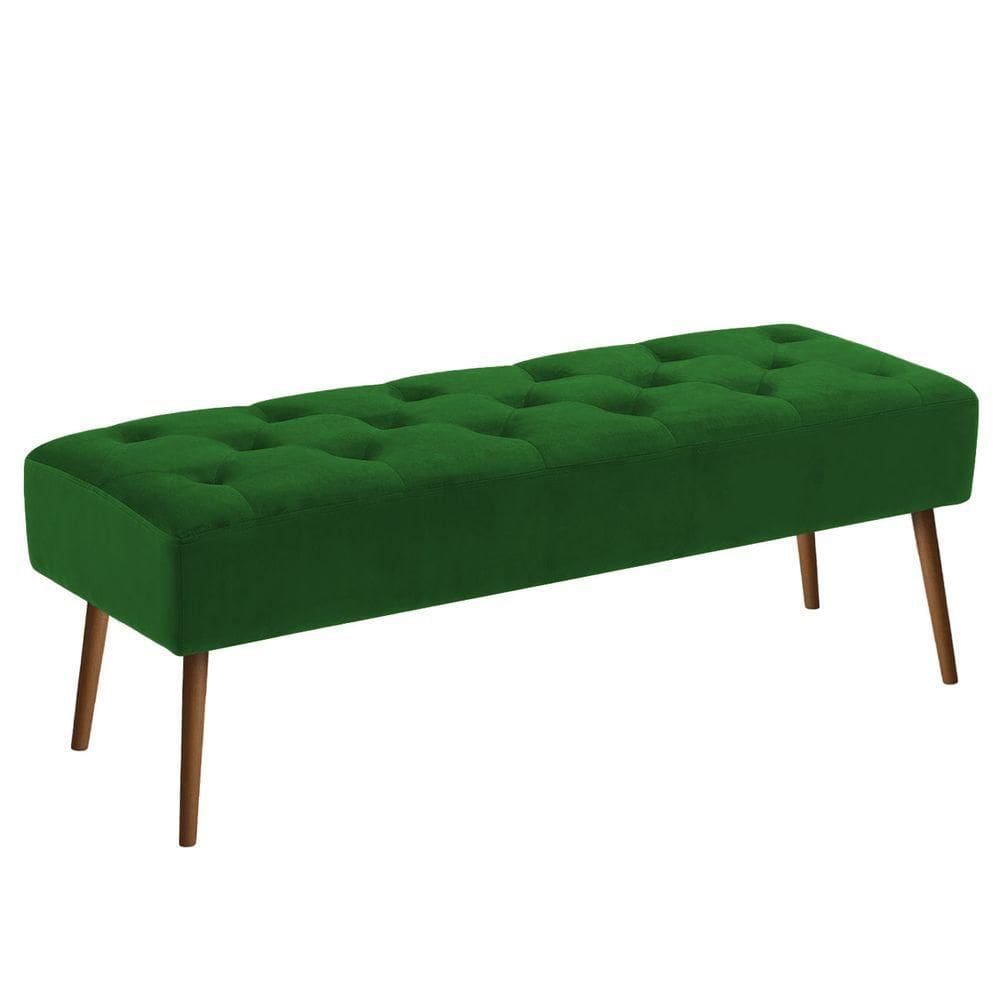 Banco Estofado Rubi 1,40m Suede Verde - Clique Decorações