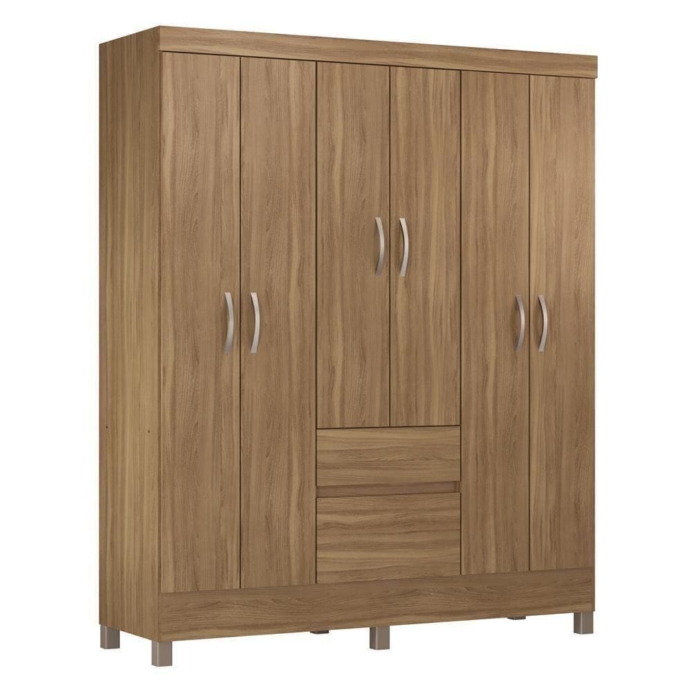 Guarda Roupa Casal 6 Portas 2 Gavetas Flash Ii Amêndola Touch Amêndola Touch