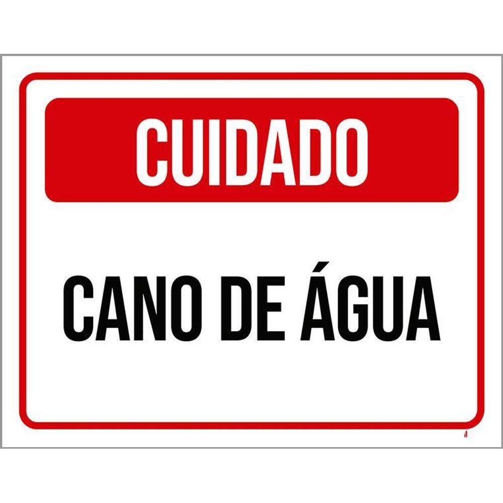 Kit 3 Placas Sinalização Cuidado Cano De Água