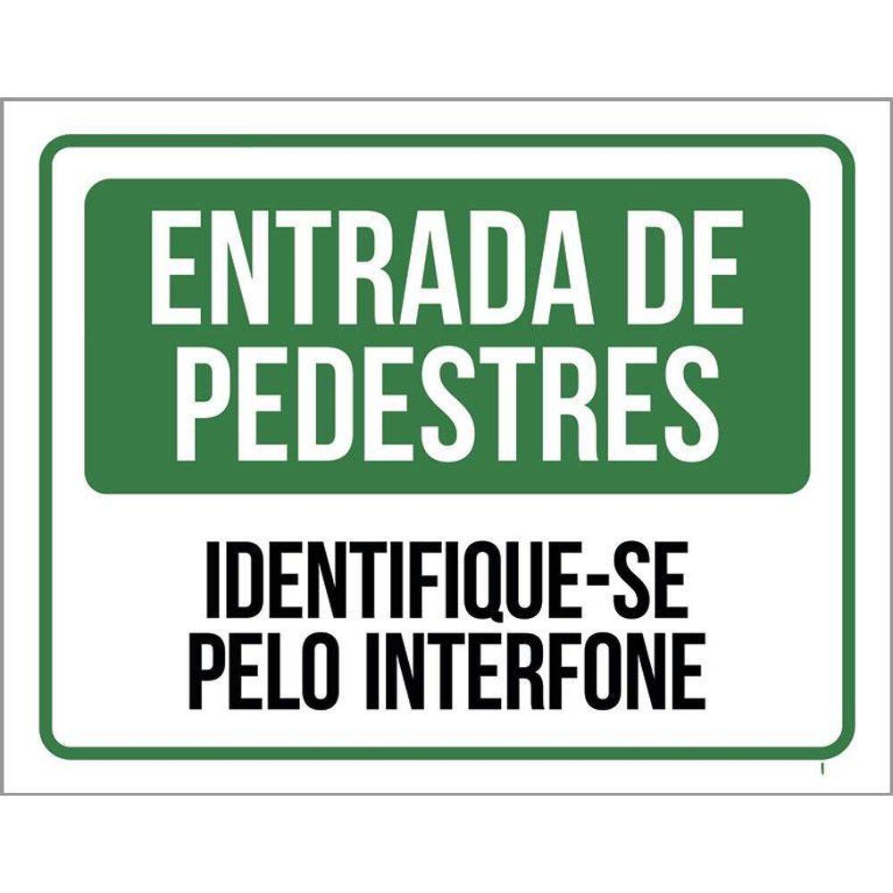 Placa De Sinalização - Condomínio Entrada Pedestres 36X46