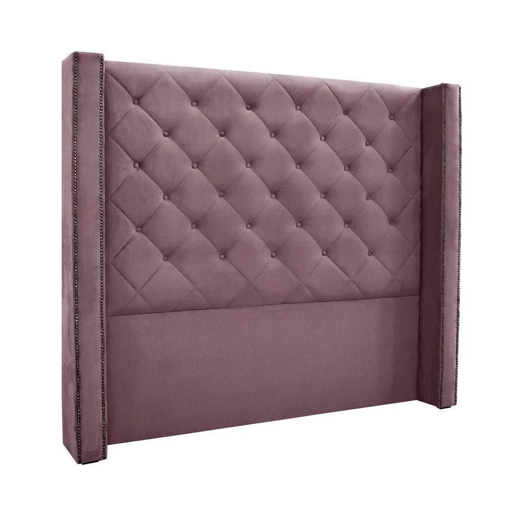 Cabeceira Cama Box King 195 Cm Vicenza Veludo S04 Cor Uva