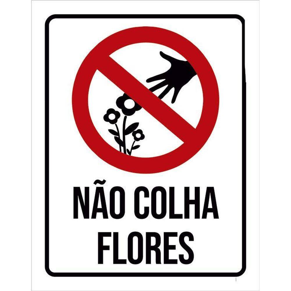 Kit 3 Placas Sinalização Não Colha Flores Jardim