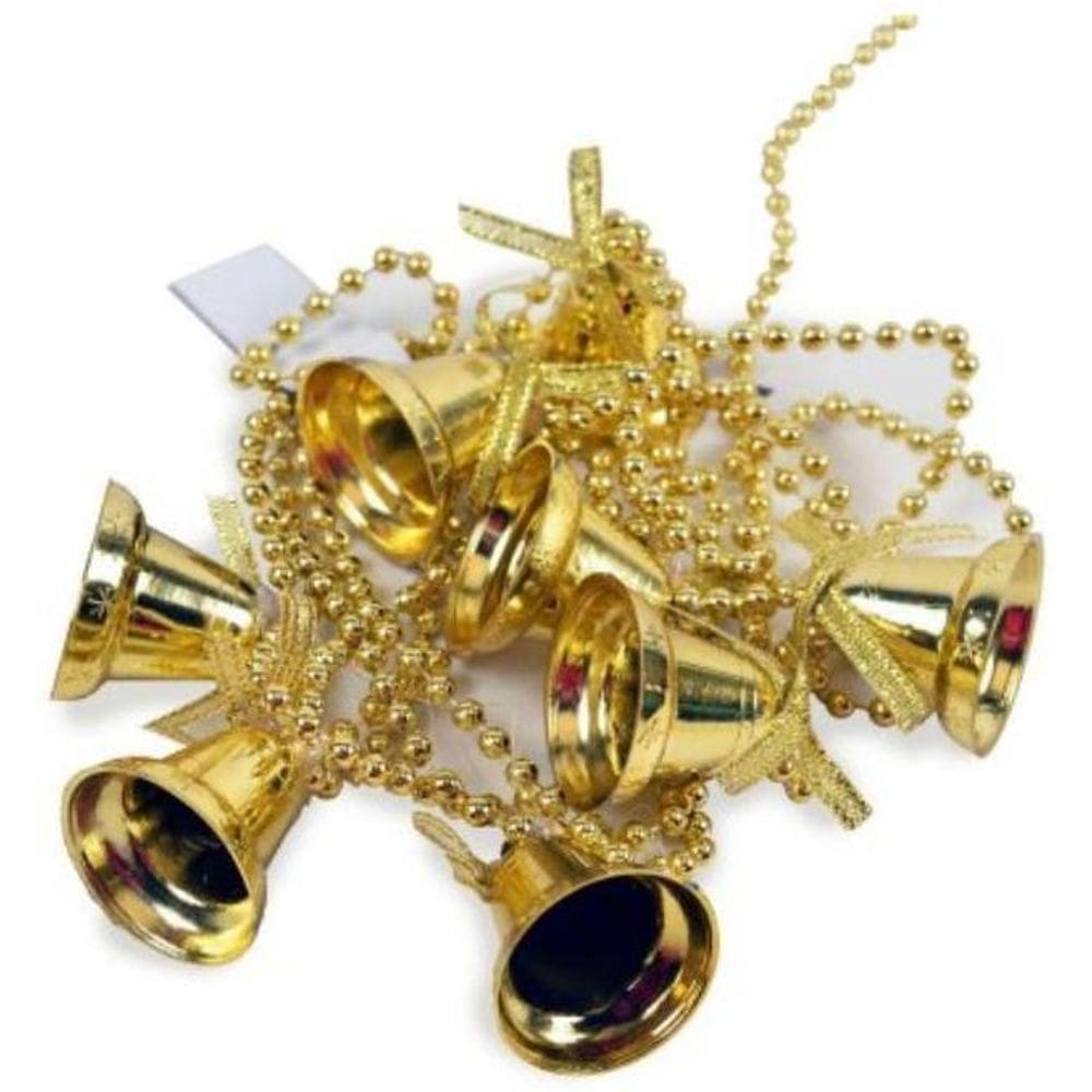 Kit 5 Corrente Cordão Com Sino Pendente Enfeite Natal