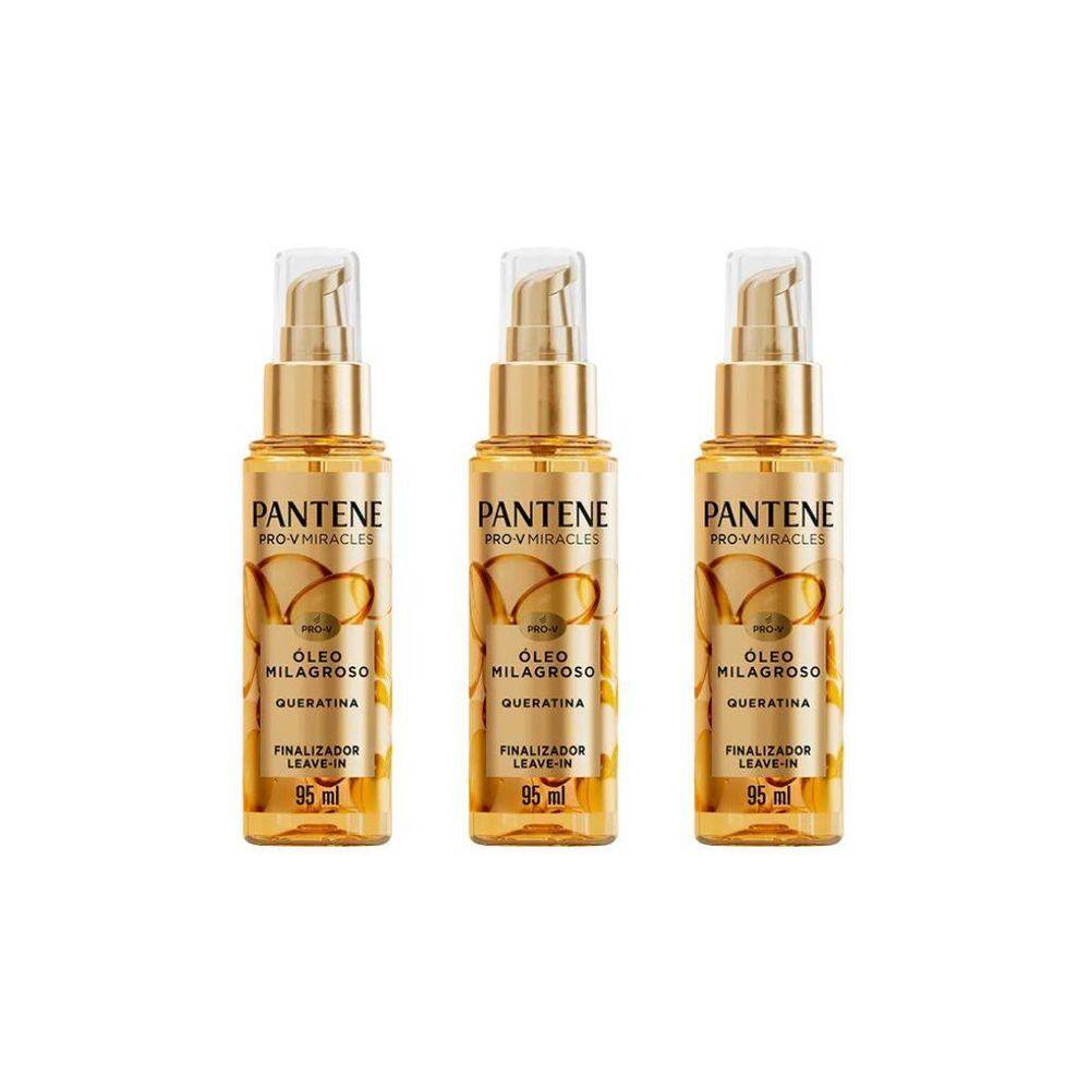 Oleo Capilar Milagroso Pantene Queratina 95Ml - Kit Com 3Un