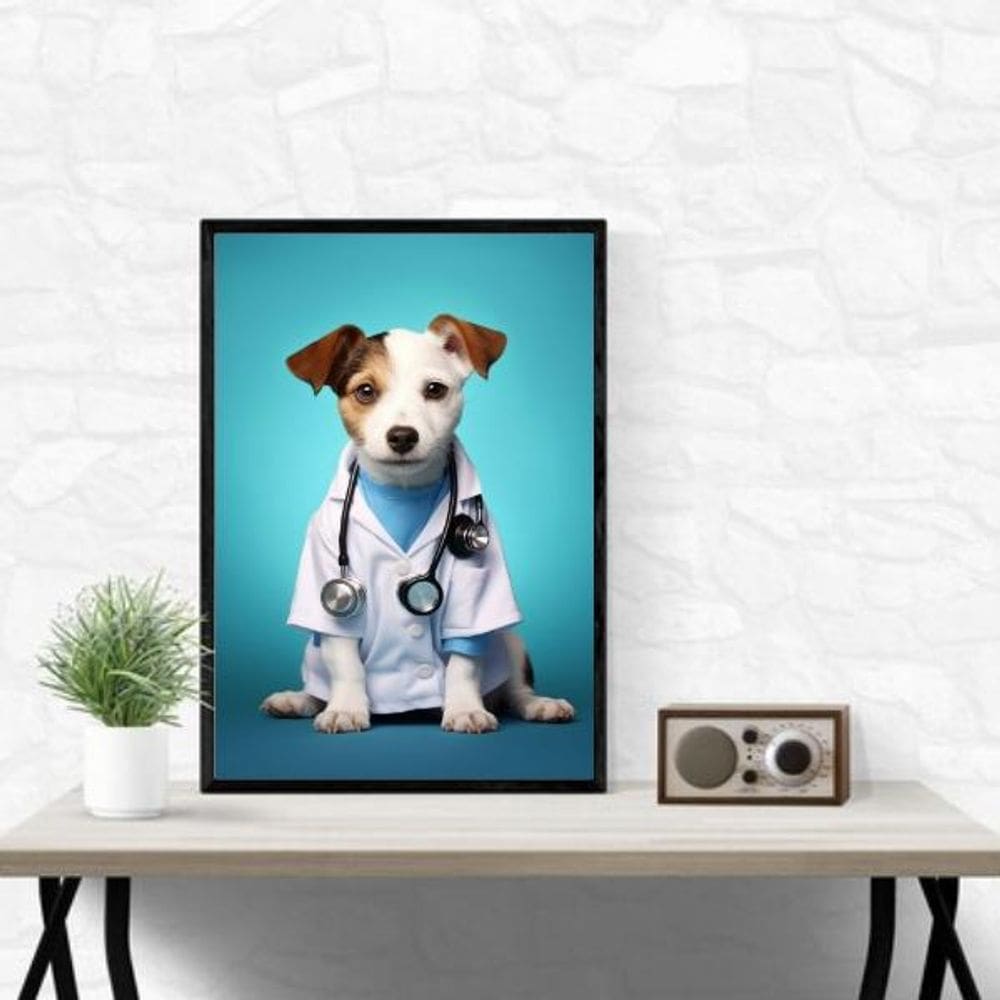 Quadro Clinica Veterinária Cachorrinho 24X18Cm